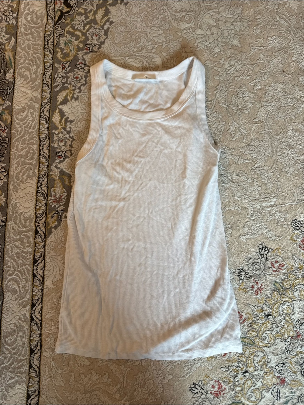 Classic White Ribbed Tank Top - Women